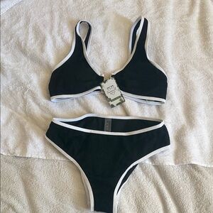 Black and White Bikini Set